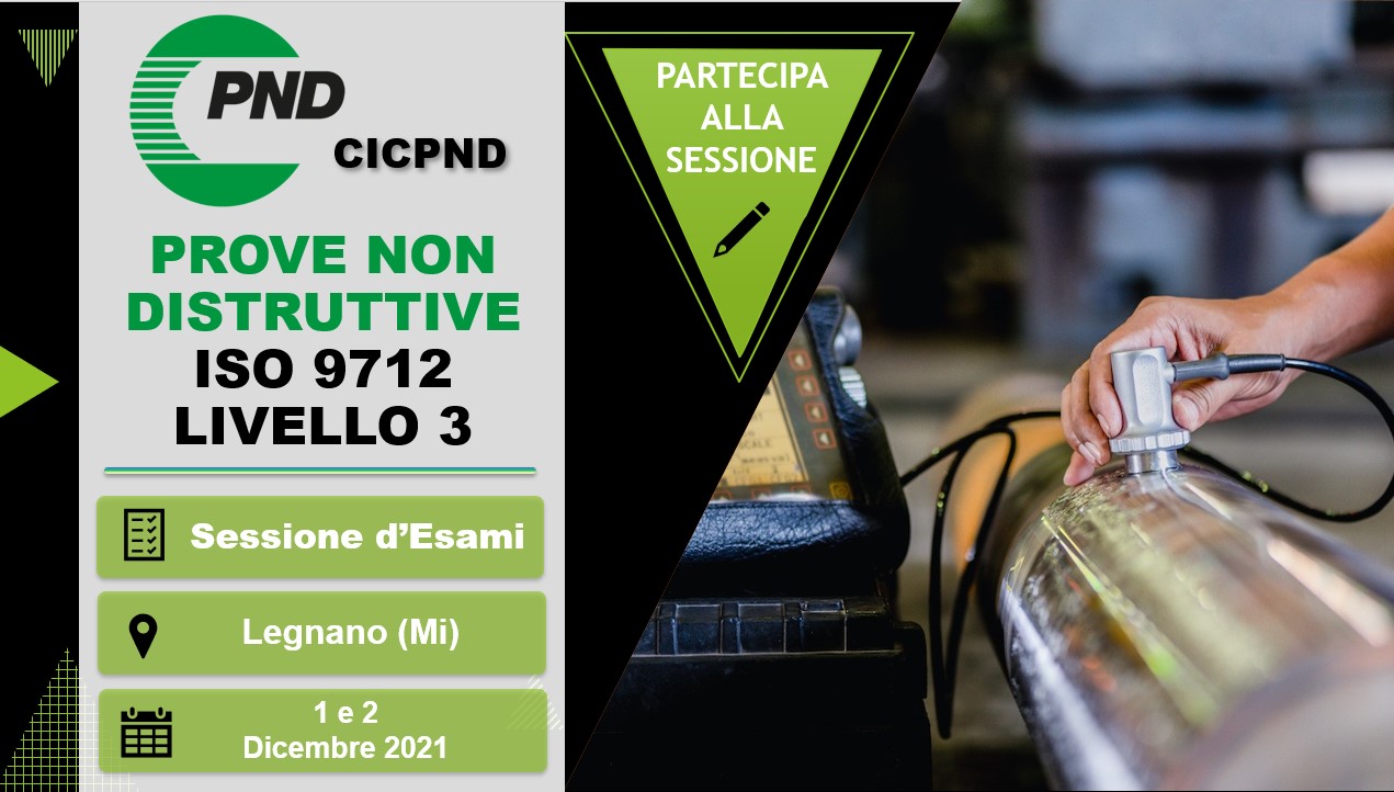 Al momento stai visualizzando Sessione Esami di livello 3 PND – ISO 9712 –