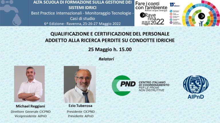 ALTA SCUOLA DI FORMAZIONE SULLA GESTIONE DEI SISTEMI IDRICI