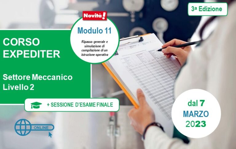CORSO EXPEDITER DI LIVELLO 2 – TERZA EDIZIONE