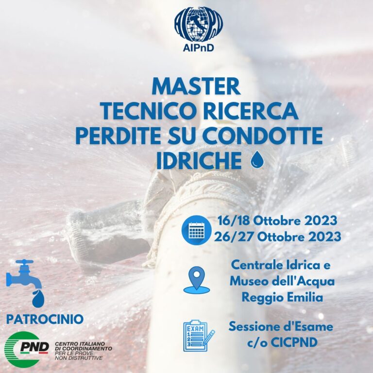 MASTER AIPND – TECNICO ADDETTO ALLA RICERCA PERDITE SU CONDOTTE IDRICHE